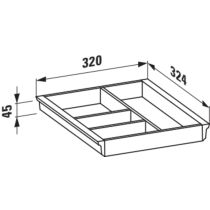 LAUFEN SPACE Deliaci systém do zásuviek 'veľký', pre zásuvkový element a kontajner, biela mat, Biela lakovaná 631 H4954061606311