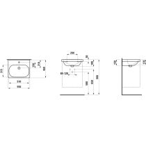 LAUFEN LUA Umývadlo s jedným otvorom pre batériu uprostred s prepadom, 550x460 mm, farba Biela, H8100820001041