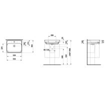 LAUFEN MEDA Umývadlo s jedným otvorom pre batériu uprostred s prepadom, 550x460 mm, farba Grafit mat, H8101127581041