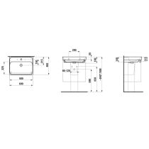 LAUFEN MEDA Umývadlo bez otvoru pre batériu, bez prepadu, 600x460 mm, farba Biela LCC, H8101134001121