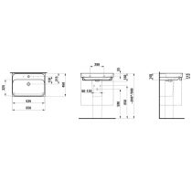 LAUFEN MEDA Umývadlo bez otvoru pre batériu, bez prepadu, 650x460 mm, farba Grafit mat, H8101147581121