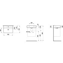 LAUFEN VAL Umývadlo bez otvrou pre batériu s prepadom, SaphirKeramik, 550x420 mm, farba Grafit mat, H8102827581091