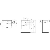 LAUFEN VAL Umývadlo s jedným otvorom pre batériu uprostred s prepadom, SaphirKeramik, 650x420 mm, farba Biela LCC Active, H810284A001041