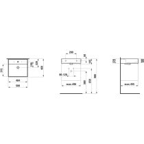 LAUFEN Kartell LAUFEN Umývadlo bez otvrou pre batériu s prepadom, 500x460 mm, farba Šedá mat, H8103327591091