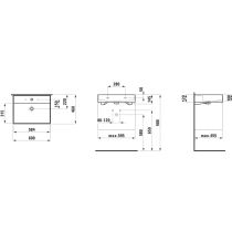 LAUFEN Kartell LAUFEN Umývadlo bez otvrou pre batériu s prepadom, 600x460 mm, farba Biela LCC Active, H810333A001091