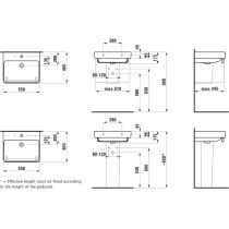 LAUFEN LAUFEN PRO S Umývadlo s jedným otvorom pre batériu uprostred s prepadom, 550x465 mm, farba Biela, H8109620001041