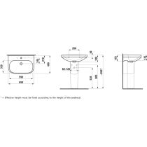LAUFEN LUA Umývadlo bez otvrou pre batériu, bez prepadu a bez otvoru v odtokovom ventile, 650x460 mm, farba Biela LCC, H8110864001421