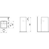 LAUFEN Kartell LAUFEN Voľne stojace umývadlo so skrytým odpadom s tromi otvormi pre batériu, bez prepadu, 375x435 mm, farba Grafit mat, H8113317581581