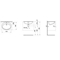 LAUFEN INDOVA Zápustné umývadlo, montážne príslušenstvo 8.9906.0 objednať zvlášť 610x480 mm, farba Biela, H8113920000001