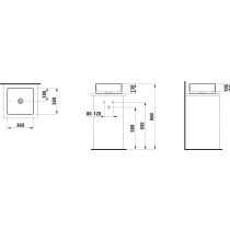 LAUFEN LIVING BY LAUFEN Umývadlová misa bez otvoru pre batériu, bez prepadu, SaphirKeramik, 360x360 mm, farba Biela, H8114330001121