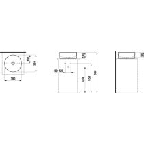LAUFEN LIVING BY LAUFEN Umývadlová misa bez otvoru pre batériu, bez prepadu, SaphirKeramik, 380x380 mm, farba Biela LCC, H8114354001121