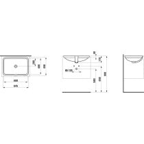 LAUFEN LAUFEN PRO S Vstavané umývadlo bez otvrou pre batériu s prepadom, 600x400 mm, farba Biela LCC Active, H811969A001091
