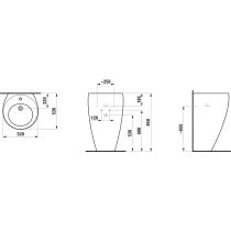 LAUFEN ILBAGNOALESSI Umývadlo s jedným otvorom pre batériu uprostred s prepadom, 520x530 mm, farba Café mat, H8119711881041
