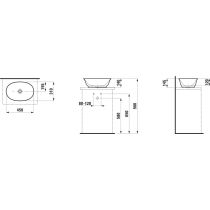LAUFEN THE NEW CLASSIC Umývadlová misa, oválna bez otvoru pre batériu, bez prepadu, 450x310 mm, farba Biela matná, H8128507571121