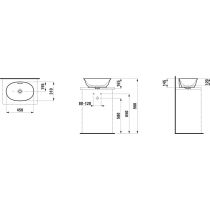 LAUFEN THE NEW CLASSIC Umývadlová misa s prepadom, oválna bez otvrou pre batériu s prepadom, 450x310 mm, farba Biela, H8128510001091
