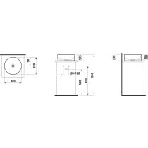 LAUFEN SAVOY Umývadlová misa bez otvoru pre batériu, bez prepadu, 380x380 mm, farba Čierna matná, H8129417161121