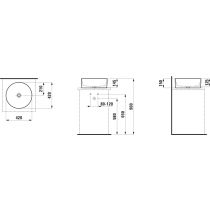 LAUFEN SAVOY Umývadlová misa bez otvoru pre batériu, bez prepadu, 420x420 mm, farba Biela, H8129420001121