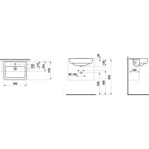 LAUFEN LAUFEN PRO Polozápustné umývadlo, vrátane montážneho príslušenstva 8.9909.0 bez otvrou pre batériu s prepadom, 560x440 mm, farba Biela, H8129610001091