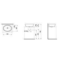 LAUFEN LAUFEN PRO Umývadlová misa, brúsená spodná časť umývadla bez otvoru pre batériu, bez prepadu, 520x390 mm, farba Biela LCC, H8129644001121
