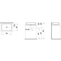 LAUFEN LAUFEN PRO Umývadlová misa bez otvoru pre batériu, bez prepadu, 550x380 mm, farba Čierna matná, H8129657161121