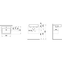 LAUFEN LIVING BY LAUFEN Polozápustné umývadlo s tromi otvormi pre batériu s prepadom, 550x460 mm, farba Biela, H8134320001081