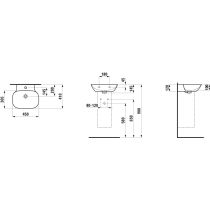LAUFEN INO Umývadielko bez otvoru pre batériu, bez prepadu, SaphirKeramik, 450x410 mm, farba Grafit mat, H8153017581121