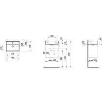 LAUFEN Kartell LAUFEN Umývadlo s jedným otvorom pre batériu, bez prepadu, 450x340 mm, farba Šedá mat, H8153307591111