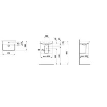 LAUFEN LAUFEN PRO S Umývadielko bez otvrou pre batériu, bez prepadu a bez otvoru v odtokovom ventile, 450x340 mm, farba Biela LCC Active, H815961A001421