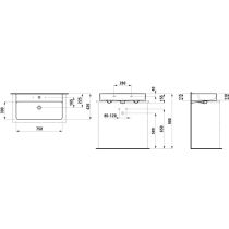 LAUFEN VAL Umývadlo, brúsená spodná hrana, 750x420 mm, Biela LCC Active A00, H816285A001121