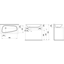 LAUFEN PALOMBA COLLECTION Umývadlová misa, bez prepadu, bez otvoru pre batériu, odpadový ventil (neuzatvárateľný) 8.9543.9 objednať zvlášť bez otvoru pre batériu, bez prepadu, 900x420 mm, farba Biela, H8168010001121