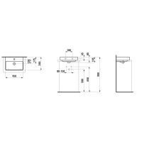 LAUFEN LAUFEN PRO S Umývadielko bez otvrou pre batériu s prepadom, 450x340 mm, farba Biela LCC Active, H816961A001091