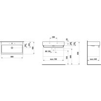 LAUFEN LIVING BY LAUFEN Umývadlo do nábytku s jedným otvorom pre batériu uprostred s prepadom, 800x460 mm, farba Biela, H8174360001041