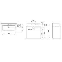 LAUFEN LIVING BY LAUFEN Umývadlo do nábytku s jedným otvorom pre batériu uprostred s prepadom, 800x460 mm, farba Biela, H8174370001041