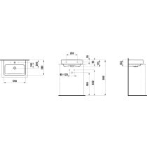 LAUFEN LAUFEN PRO S Umývadlo bez otvrou pre batériu s prepadom, 550x380 mm, farba Biela LCC Active, H817958A001091