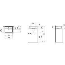 LAUFEN Kartell LAUFEN Umývadlo, brúsená spodná hrana s jedným otvorom pre batériu, bez prepadu, 450x340 mm, farba Šedá mat, H8183307591111