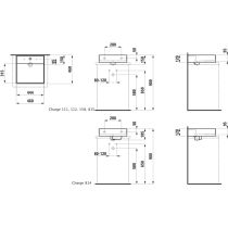 LAUFEN Kartell LAUFEN Umývadielko so skrytým odpadom, polička vľavo, brúsená spodná časť s jedným otvorm pre batériu uprostred a jedným otvorom vpravo, bez prepadu, SaphirKeramik, 460x460 mm, farba Biela LCC Active, H818331A008151