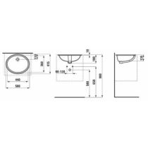 LAUFEN SAVOY Vstavané umývadlo, oválne, 500x416 mm, Biela matná 757, H8189427571091