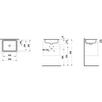 LAUFEN SAVOY Vstavané umývadlo, obdĺžnikové, obojstranne glazované, 440x330 mm, Biela matná 757, H8189477571551
