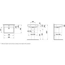 LAUFEN LAUFEN PRO Umývadlo s jedným otvorom pre batériu uprostred s prepadom, 600x480 mm, farba Biela LCC, H8189524001041