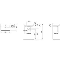 LAUFEN LAUFEN PRO S Umývadlo bez otvrou pre batériu s prepadom, 550x380 mm, farba Biela LCC Active, H818958A001091