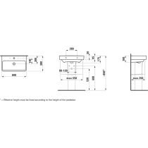 LAUFEN LAUFEN PRO S Umývadlo s jedným otvrom pre batériu, bez prepadu a bez otvoru v odtokovom ventile, 600x380 mm, farba Biela, H8189590001561