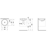 LAUFEN LAUFEN PRO Vstavané umývadlo bez otvrou pre batériu s prepadom, 420x420 mm, farba Biela, H8189610001091