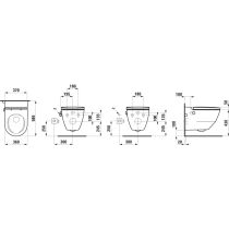 LAUFEN CLEANET NAVIA Závesné WC rimless so zabudovanou bidetovou spŕškou, WC sedadlo s poklopom so spomaľovacím mechanizmom, Biela LCC 400, 580x370 mm, H8206014007171