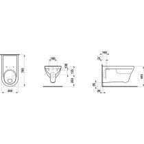 LAUFEN PRO LIBERTY, Závesné WC Handicap, ploché splachovanie, Biela LCC Active A00, 700x360 mm, H820953A000001