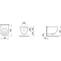 LAUFEN LAUFEN PRO, Závesné WC, ploché splachovanie, Biela LCC 400, 530x360 mm, H8209594000001