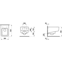 LAUFEN LAUFEN PRO S, Závesné WC, Rimless, hlboké splachovanie, Biela 000, 530x360 mm, H8209620000001