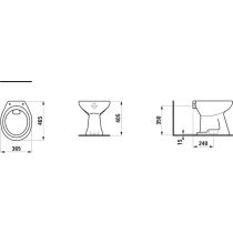 LAUFEN SEDAN, Stacionárne WC, hlboké splachovanie, zvislý odpad, Biela 000, 470x365 mm, H8212270000271