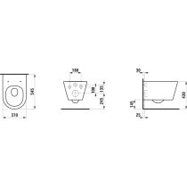 LAUFEN Kartell LAUFEN, Závesné WC Silent flush, Rimless, Biela 000, 545x370 mm, H8213310000001