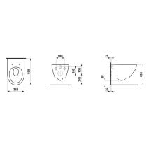 LAUFEN MODERNA S, Závesné WC DESIGN, Rimless, Silent flush, hlboké splachovanie, Biela LCC Active A00, 560x360 mm, H821541A000001
