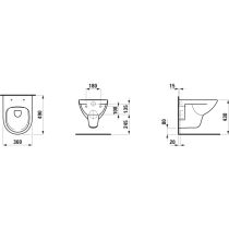 LAUFEN LAUFEN PRO, Závesné WC Rimless/compact, hlboké splachovanie, Biela LCC Active A00, 490x360 mm, H821952A000001